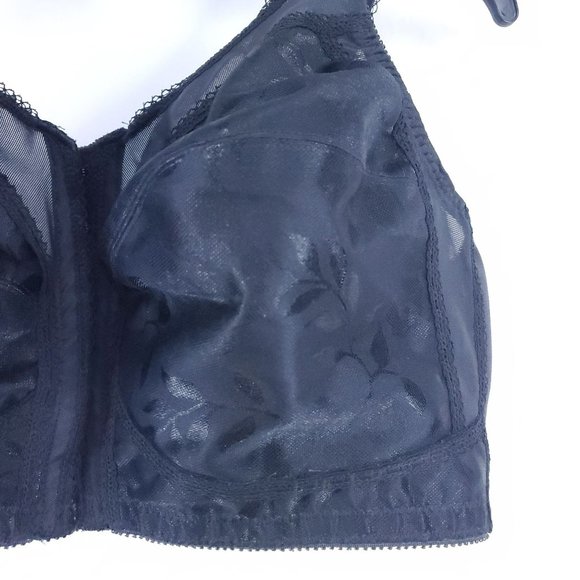 Playtex 18Hr Front Close Wirefree Bra Size 42DD Black With Back Flex - Picture 3 of 5